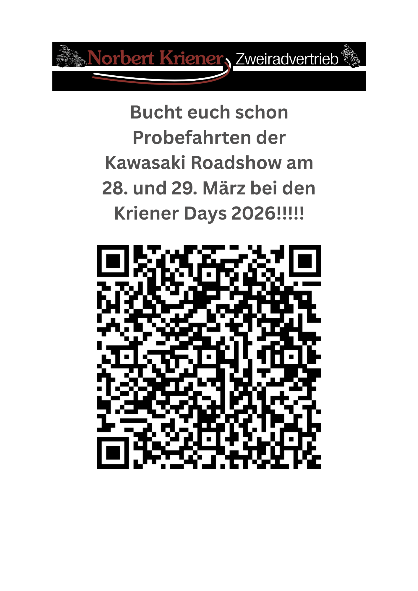 Bucht euch schon Probefahrten der Kawasaki Roadshow am 28. und 29. März bei den Kriener Days 2026!!!!! - 1